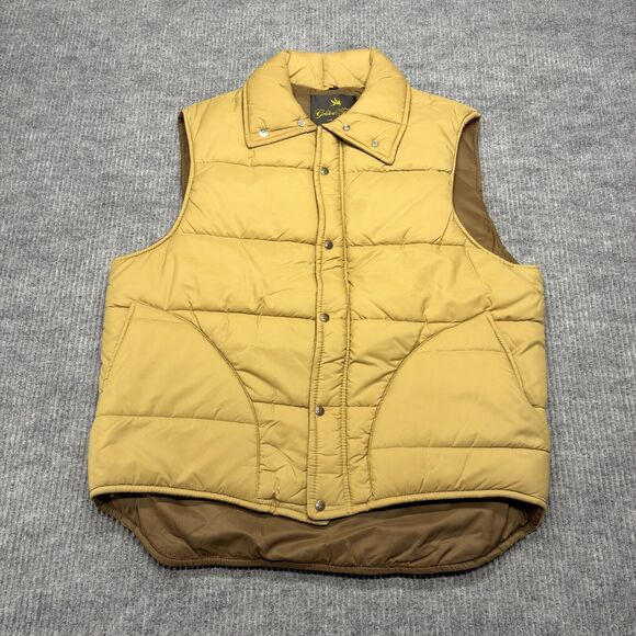 Vintage Golden Fleece Quilted Puffer Vest Jacket Men Large Brown/Tan Made In USA - Picture 1 of 13